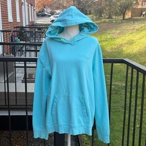 Vineyard Vines Aqua Hoodie with Neon Yellow Trim - XXL